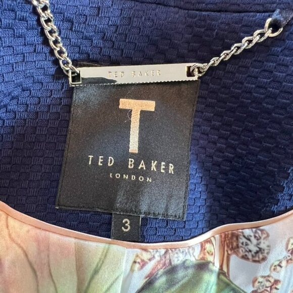 Ted Baker ILLIJ Textured Jacket Cobalt Blue sz 3 - Picture 6 of 8